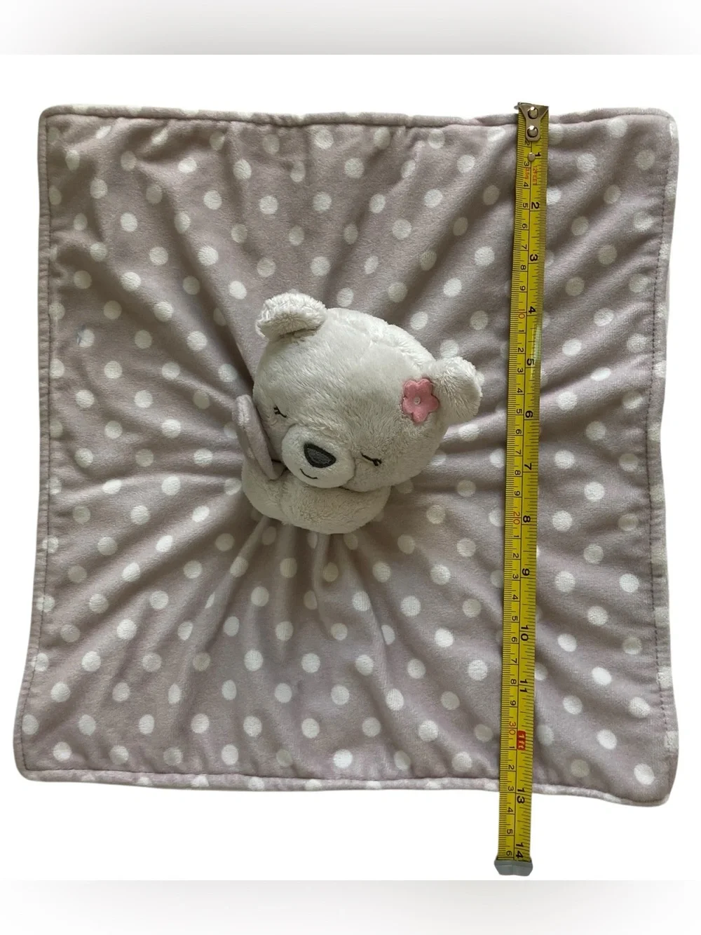Lot - 2 Carters Bear Lovey 13” Security Blankets Flowers Polka Dot Spare 2019.